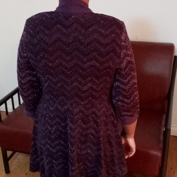 2 PCs set  R & M Petite plum dress - Picture 2 of 3